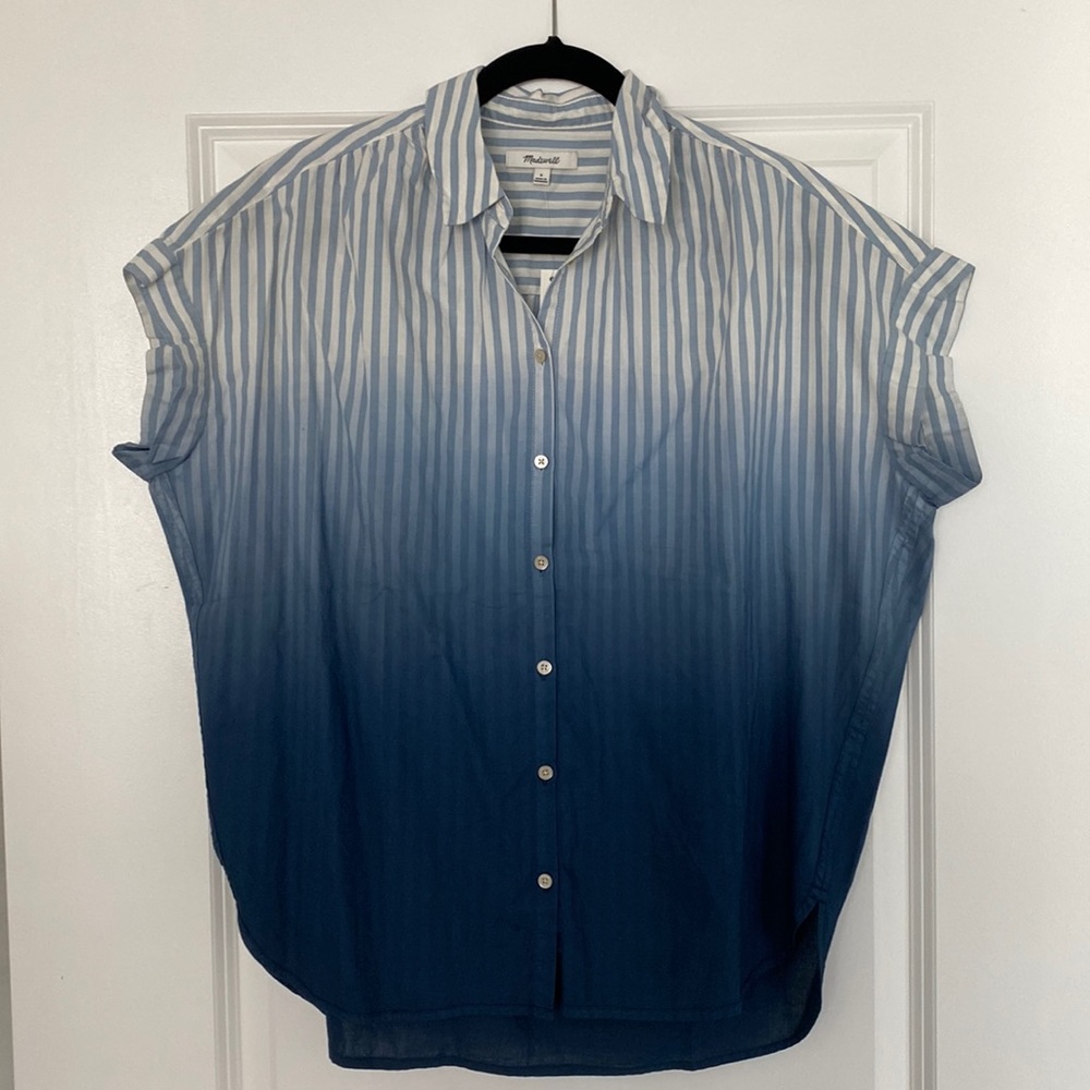 MADEWELL- NWT - Central shirt dip dye stripe - S